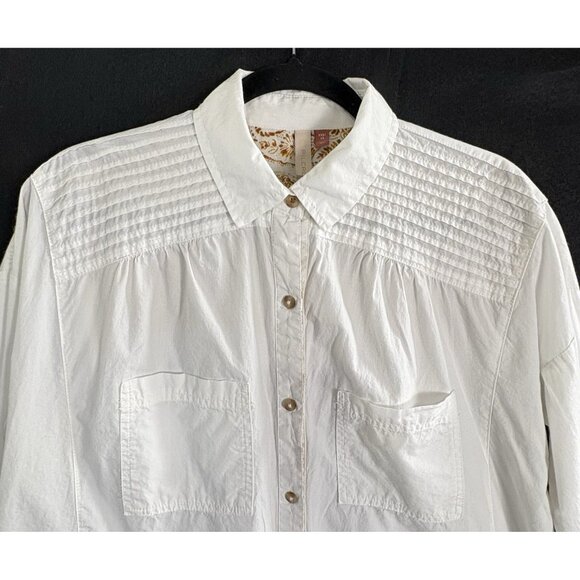 Anthropologie PILCRO Women Oversized Shirt Button Front Long Sleeve SZ XS White - Picture 3 of 11